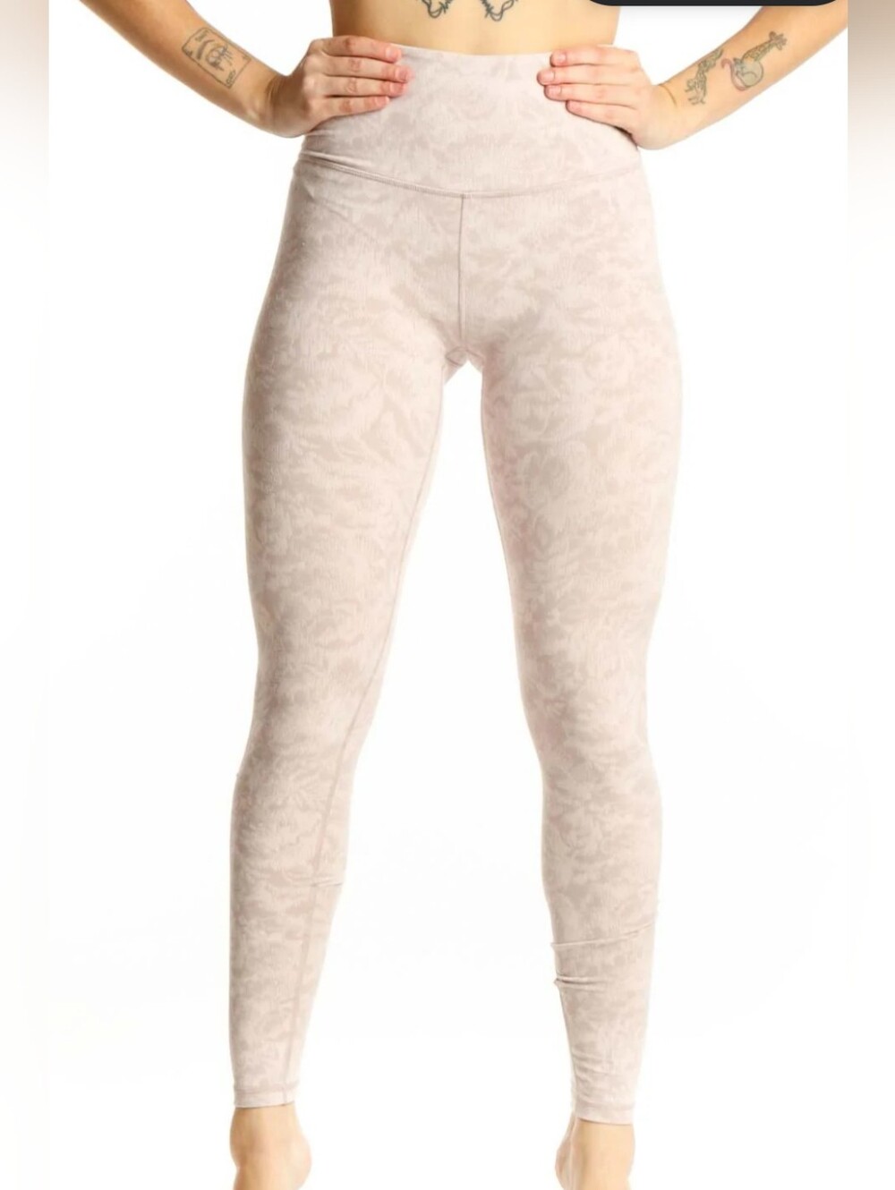 Athleta Light Mauve Patterned High-Rise Leggings